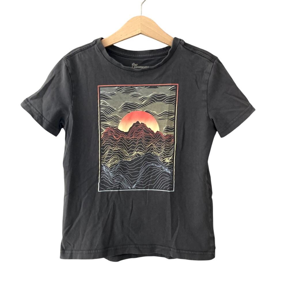 The Commons Mountain Sunset Graphic Tee Gray Small 6/7